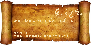 Gerstenbrein Árpád névjegykártya